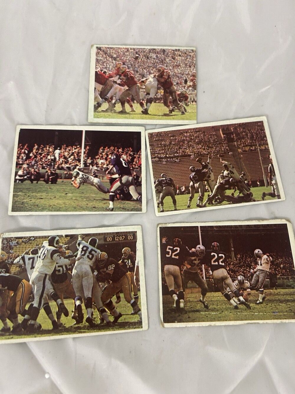 Vintage NFL Football Card Lot (5) Team Photos & Signals